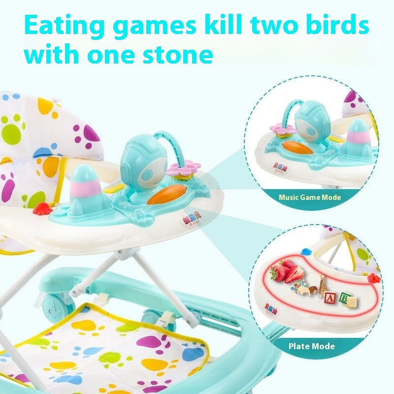 Baby Walker Multi-functional Anti-o-leg Anti-flip Hand Push Can Sit