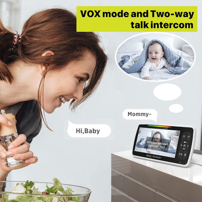 Babyphone Vidéo HD avec Vision Nocturne - Surveillance Bébé Sans Fil