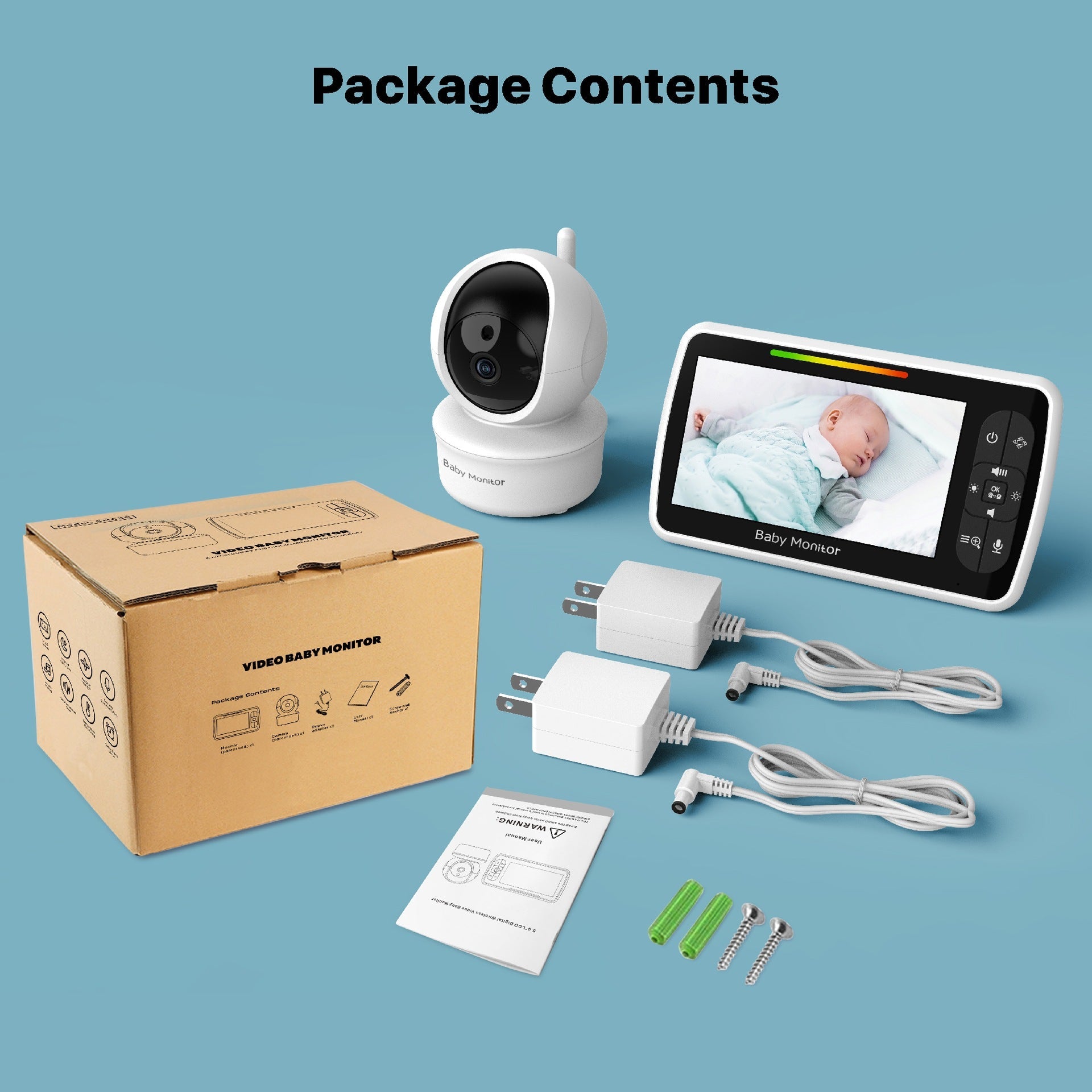 Babyphone Vidéo HD avec Vision Nocturne - Surveillance Bébé Sans Fil