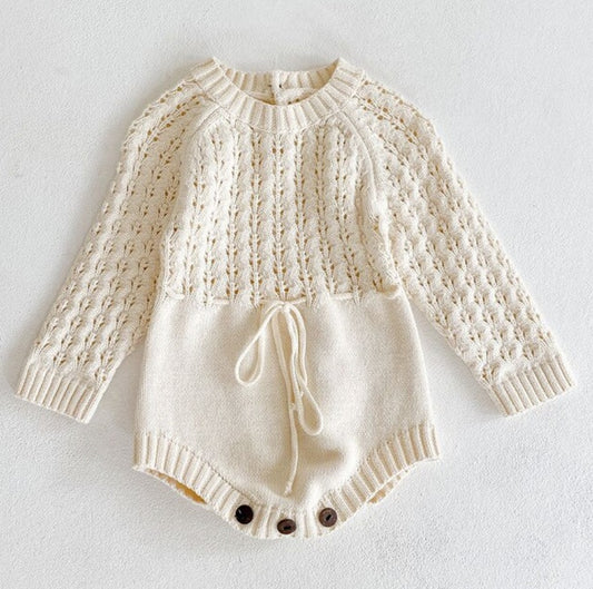 Robe Tricotée Bébé Fille - Robe Manches Longues Ceinture Taille