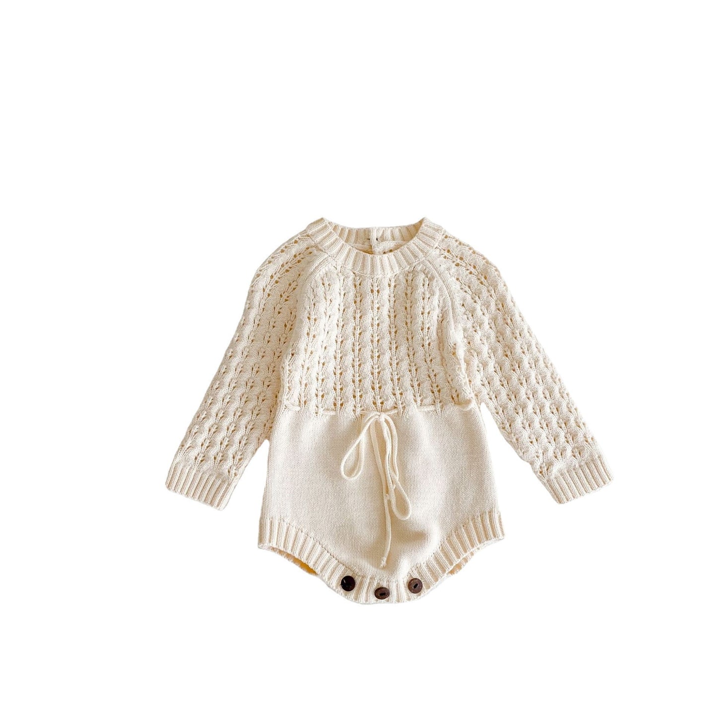 Robe Tricotée Bébé Fille - Robe Manches Longues Ceinture Taille