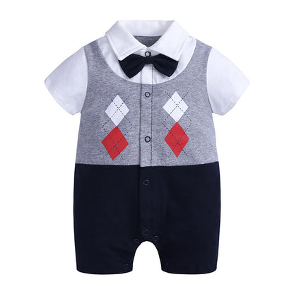Barboteuse Gentleman Bébé - Combinaison Élégante Style Costume