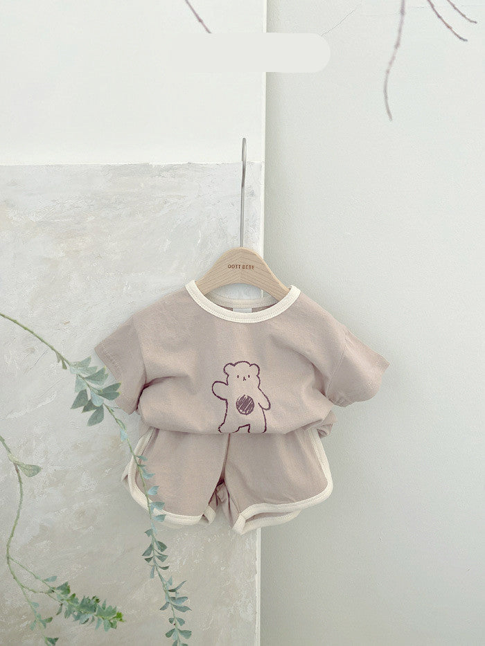 Ensemble Bébé Ours Coton - Pyjama Deux Pièces Cartoon Confort