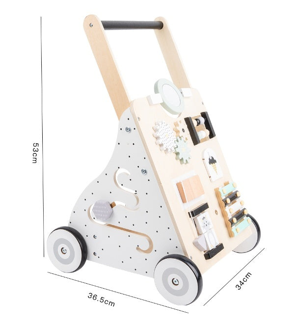 Children's Early Childhood Education Walker Trolley Baby Toddling Walk Walker Shopping Cart Wooden Toy