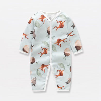 Barboteuse Bébé Printemps Automne - Body Bébé Motif Renard et Ours