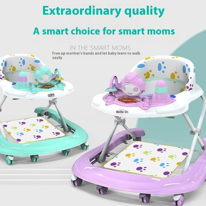 Baby Walker Multi-functional Anti-o-leg Anti-flip Hand Push Can Sit