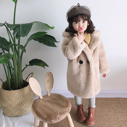 Kids Fur Coat - Warm and stylish faux fur coat for boys and girls in autumn and winter.