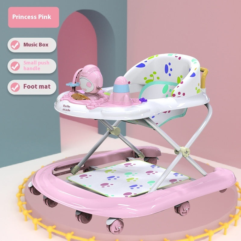 Baby Walker Multi-functional Anti-o-leg Anti-flip Hand Push Can Sit