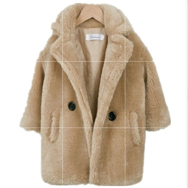 Kids Fur Coat – Cozy faux fur coat for boys and girls, perfect for warm autumn and winter wear.