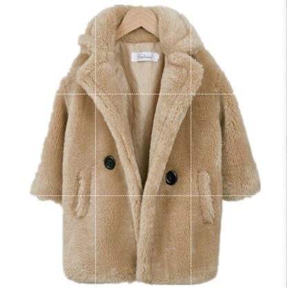 Kids Fur Coat – Cozy faux fur coat for boys and girls, perfect for warm autumn and winter wear.