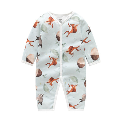 Barboteuse Bébé Printemps Automne - Body Bébé Motif Renard et Ours