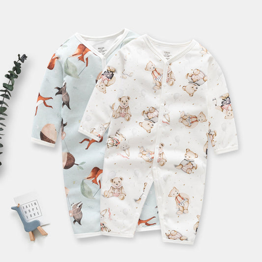Barboteuse Bébé Printemps Automne - Body Bébé Motif Renard et Ours